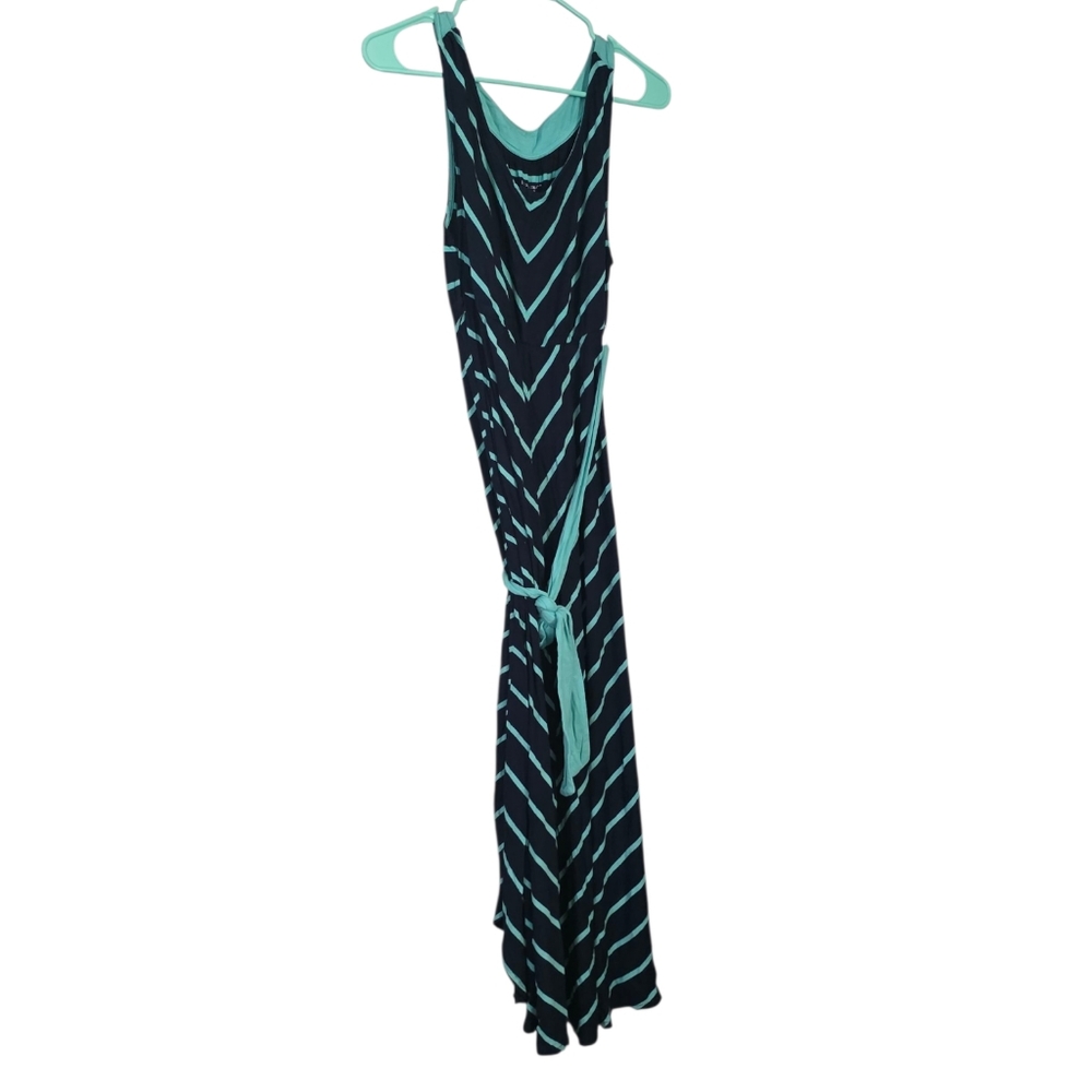 Liz Lange Black and Teal Maxi Dress (0231)